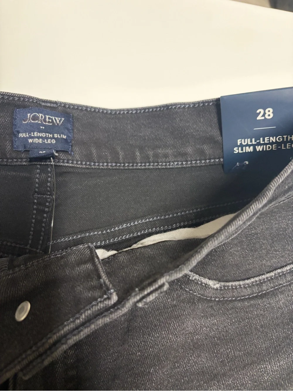 J. Crew Full Length Wide Leg Black Jeans